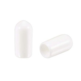 uxcell 100pcs Round Rubber End Caps 3/16"(5mm) White Vinyl Cover Screw Thread Protectors