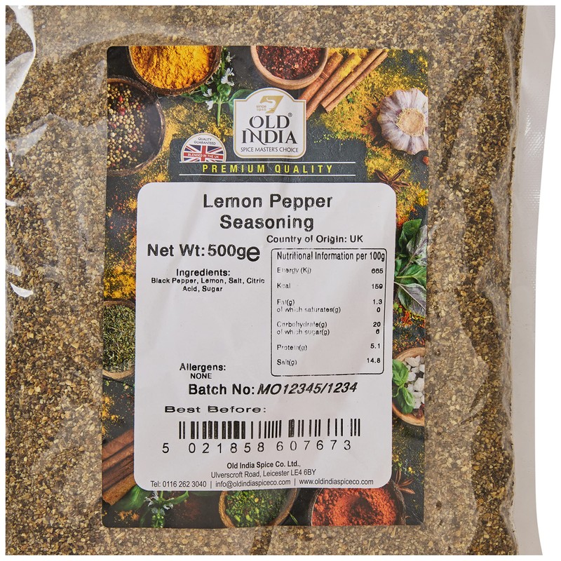 Old India Lemon Pepper Seasoning 500g