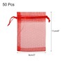MECCANIXITY 50pcs Organza Bags 3x4 Inch Drawstring Favor Pouches Sheer