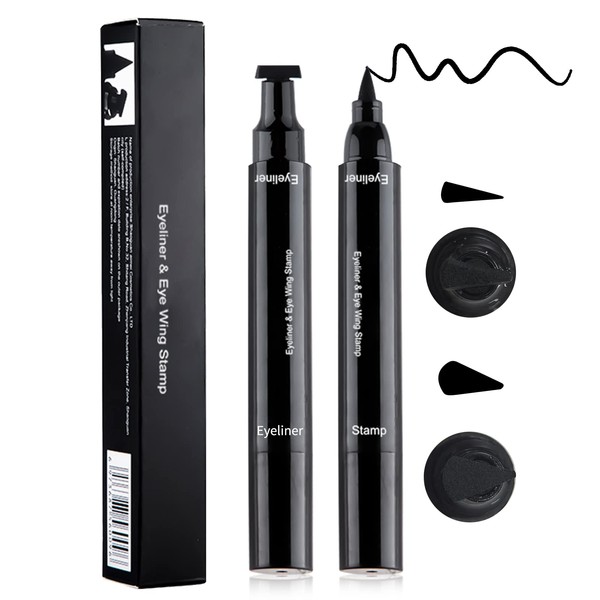 Erinde 2PCS 2 in 1 Eyeliner Stamp Winged Beauty Cat