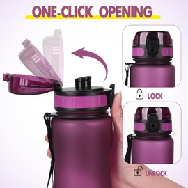 HASAGEI Sport Water Bottles 1 L, Leak-Proof Drinking Bottle Bicycle Sports Bottle with Capacity Scale Colour Gradient 1-Click Open for Outdoor, School, Gym, Camping