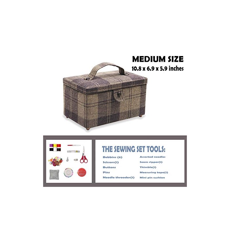 D&D Sewing Basket - Sewing Supplies Organizer - Ideal for