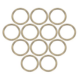 sourcing map 32 Pcs O Ring Buckle 50mm/2" ID 4.8mm Thickness Zinc Alloy Opening O-Rings Clasp Clips for Crafts Keyrings Bags Straps Belts DIY Accessories, Bronze