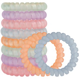 Carrie Joe 10Pcs Spiral Hair Tie for Women Girl Ponytail Holder Hair Band Stylish Phone Cord Hair Tie No Damage Hair Accessories Elastics & Tie