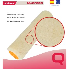 2 x Quercos Velour Paint Rollers, 15 cm, 100% Sheep's Wool Roller Core, Paint Roller, 15 cm Mini Paint Roller, Paint Roller, Paint Roller Painting Set