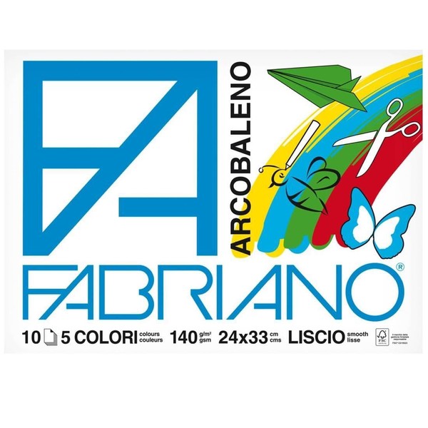Album Arcobaleno - 240x330mm - fg10-140gr - 5 colori - Fabriano
