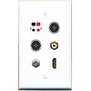 RiteAV Coax HDMI RCA-White Speaker 2 TOSLINK Flat/Solid Wall Plate [White]
