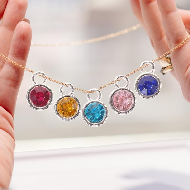 Operitacx 50Pcs Birthstone Charms Gemstone Charms for Diy Jewelry Making,