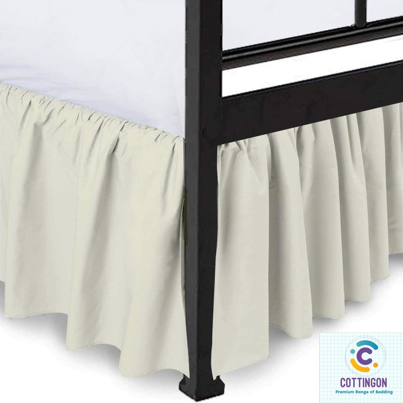 Ruffled Bed Skirt with Split Corners-Dust Ruffle - 14" Drop