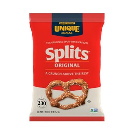 Unique Snacks Original Splits Pretzels, Delicious Homestyle-Baked Snack Bag, OU Kosher, and Non-GMO Food, No Artificial Flavor, 2 Oz. Bag, Pack of 12