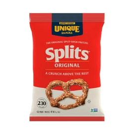 Unique Snacks Original Splits Pretzels, Delicious Homestyle-Baked Snack Bag, OU Kosher, and Non-GMO Food, No Artificial Flavor, 2 Oz. Bag, Pack of 12