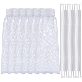 24 Pieces Washing Machine Lint Traps and Cable Ties Set 6 Nylon Mesh Lint Trap for Washing Machine Discharge Hoses Washer Hose Lint Traps and 18 Cable Ties Fits Most Washing Machines (White)