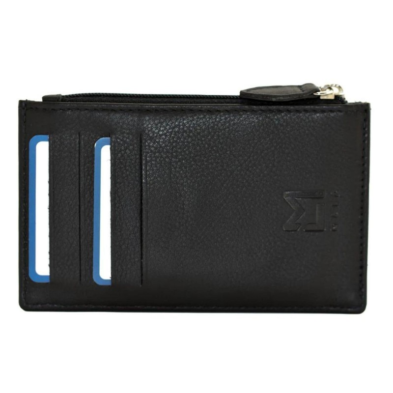 Mala Leather Highland Cow Card and Coin Purse, black, card