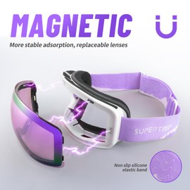 Supertrip Ski Goggles for Men Womens, Interchangeable Lens skiing goggles, Anti-fog Over Glasses Snowboarding Goggles Snow Snowboard Goggles