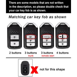 ontto Key Case Smart Remote Key Holder Fit for Honda Civic Accord Pilot CRV HRV CRZ Fit Odyssey JED Crosstour Ridgeline Crider Spirior Handmade Leather Key Fob Cover,2-Button-Pink