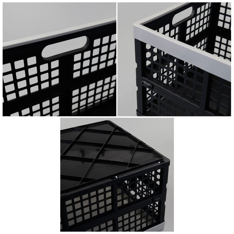 Anbers 42 L Plastic Collapsible Storage Crate, Folding Milk Crate