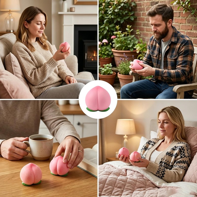 Peach Toy, 1 Piece Fruit‑Style Decor Set in Pink, for