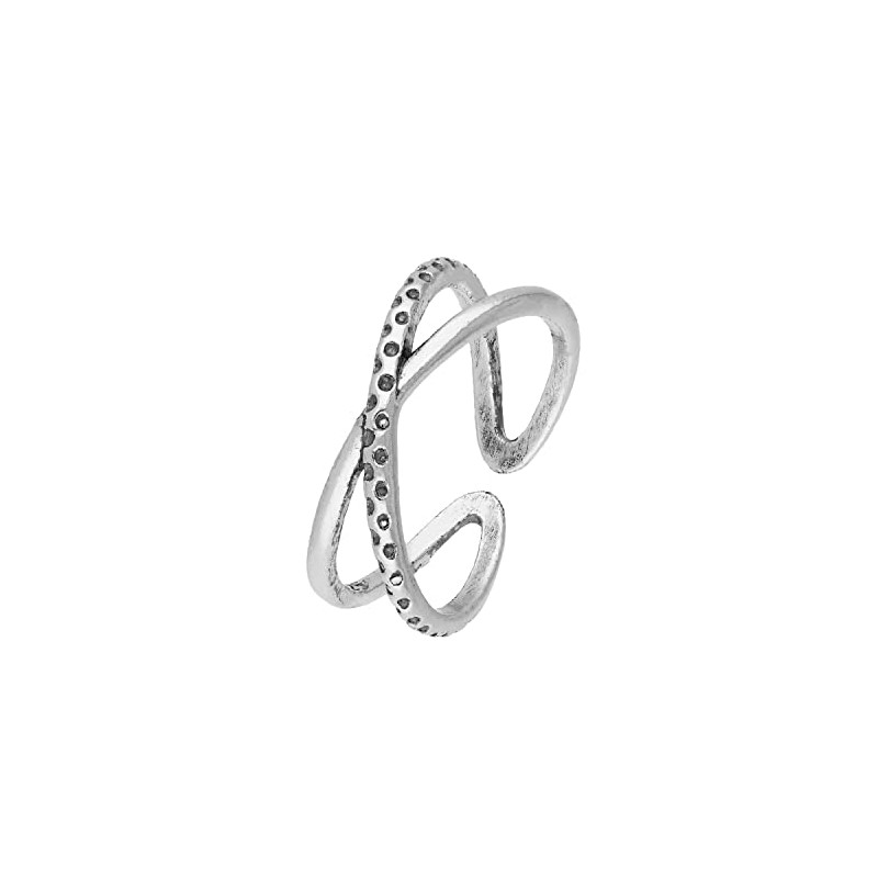 Sterling Silver Criss Cross Patterned Toe Ring