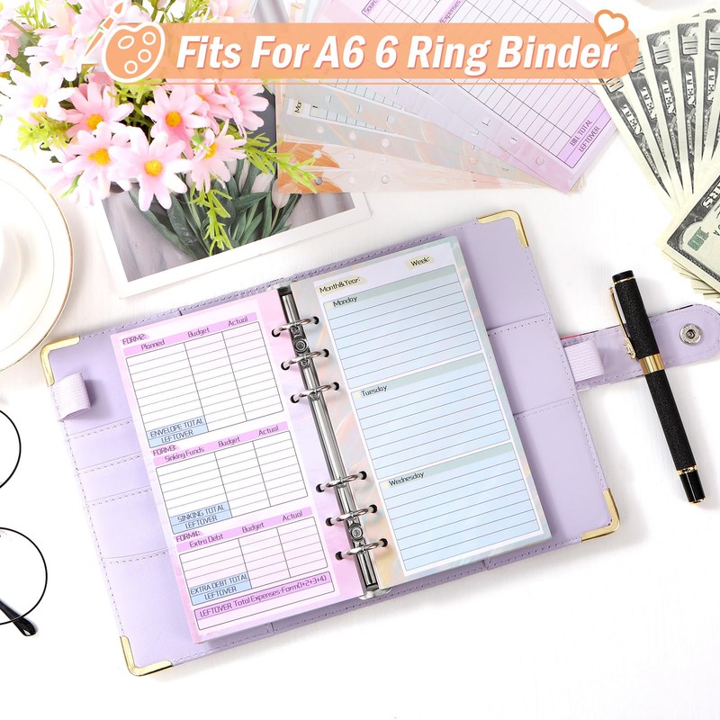 Toplive A6 Budget Planner Refill 82 Sheet Multi-Colour Monthly Weekly