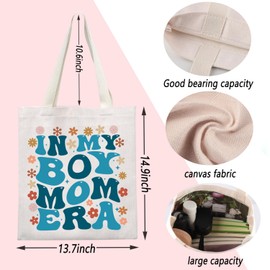 in My Boy Mom Era Tote Bag Boy Mom Club Gender Reveal Reusable Grocery Bag Mother's Day Gift Expecting Mom Gift (Boy Mom)