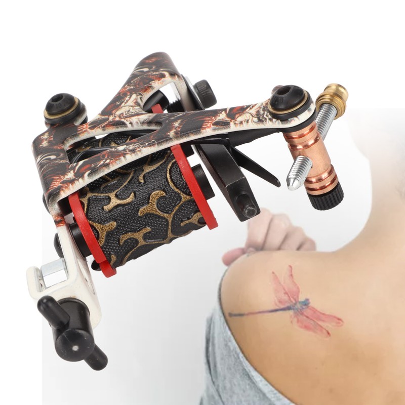 Coil Tattoo Machine Professional Iron Frame 10 Wraps Coil Liner