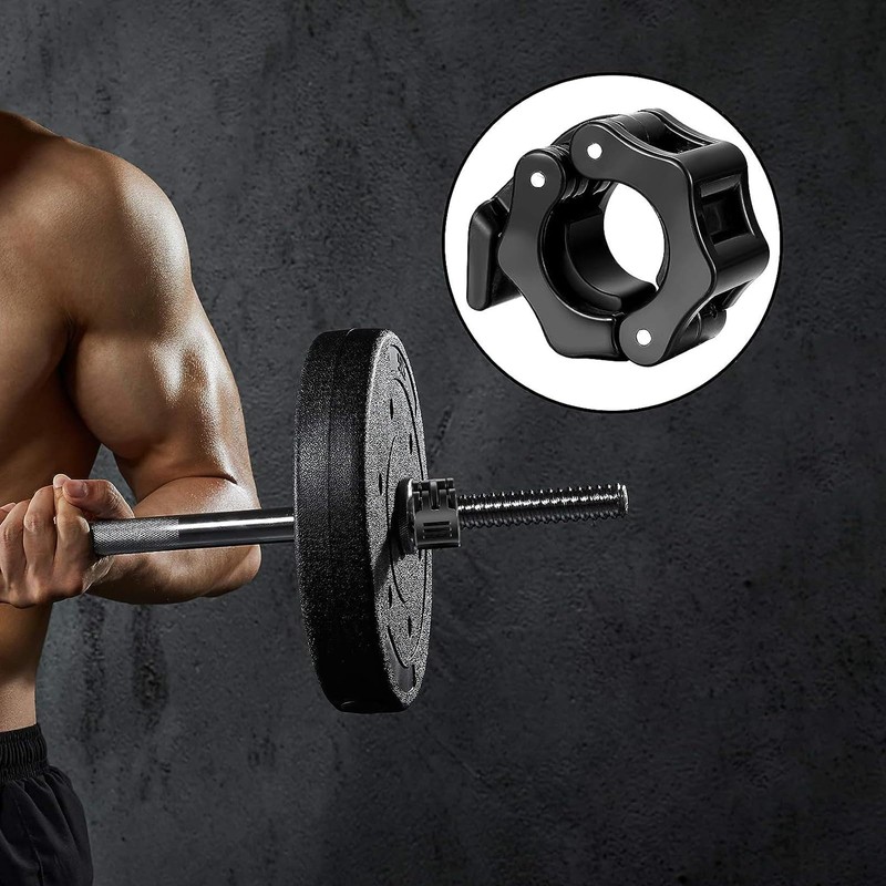 JSUOEO 6 PCS Barbell Clips, 1 Inch/2.5CM Non-Slip Quick Release