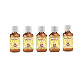 Deve Herbes Pure Organic Marula Oil (Sclerocarya birrea) Cold Pressed (Pack of Five) 100ml X 5 (16.9 oz)