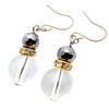 GOLD STONE Terahertz Earring, For Both Ears, Natural Crystal, Sparkling,