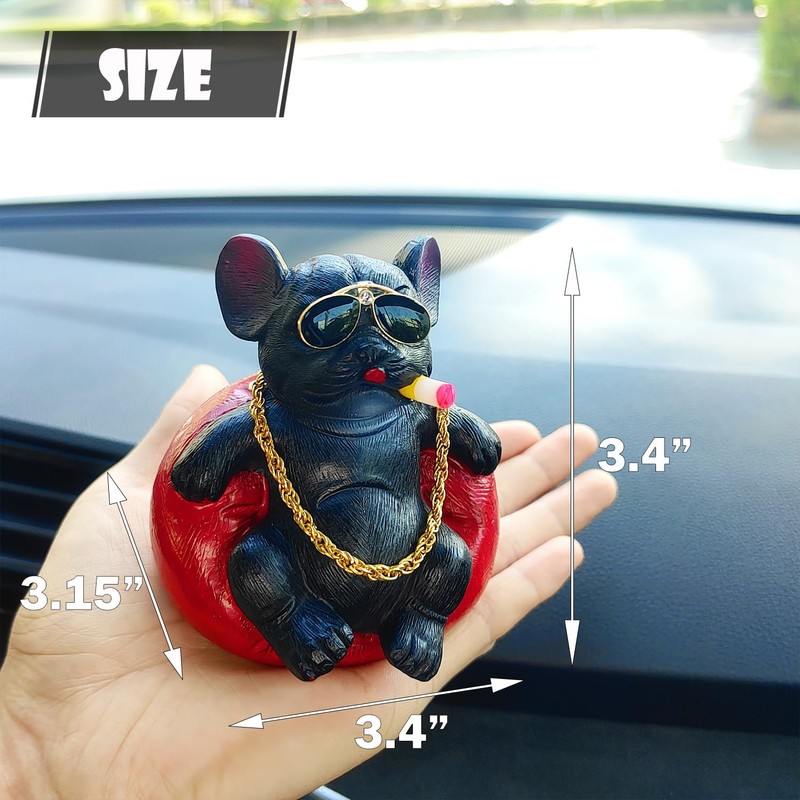 Starupway Cool Dog Car Dashboard Decorations, Dog Lounging on Sofa