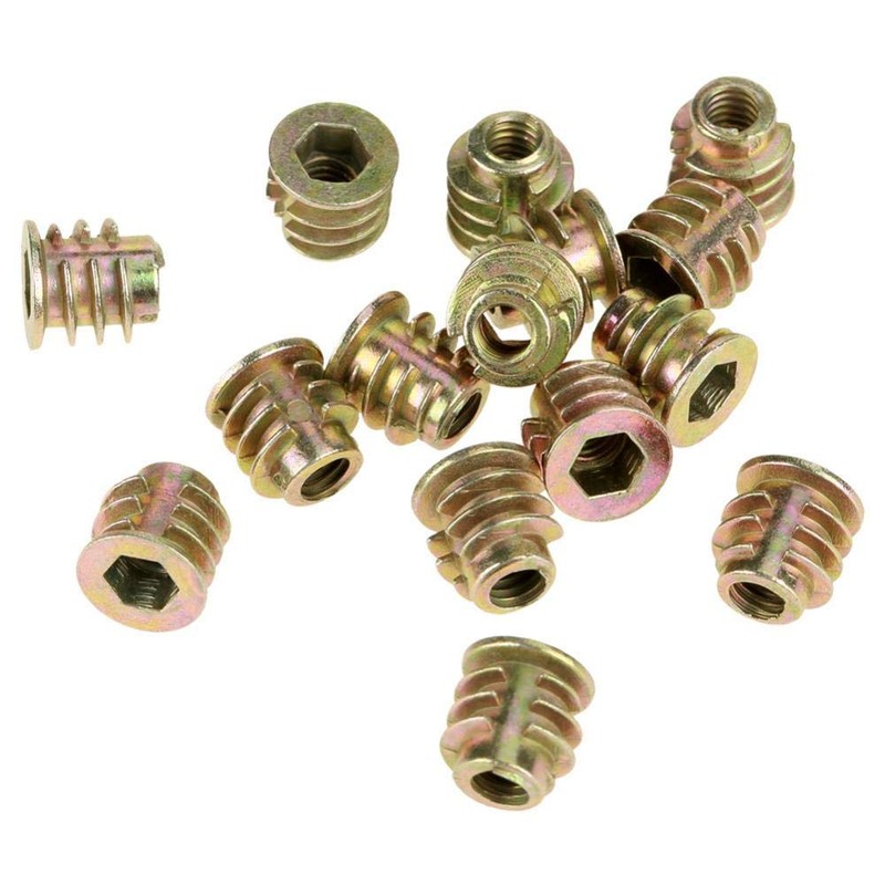 50pcs M4*8mm Screw-in Nut Threaded Insert Nuts Hex Socket Drive