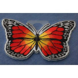 Ivamis Orange Butterfly Iron On Patch - 3x2 inch - P5559