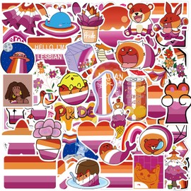 MEPLUM 150 PCS Lesbian Pride Stickers, Lesbian Stuff Lesbian Accessories Stuff for Water Bottle Laptop, Vinyl Waterproof Purple Lesbian Stickers Bulk Pride Stuff