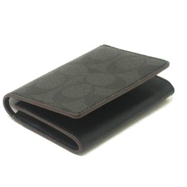 Coach F 91633QBLWO Card Case, ID Case, Pass Case, Commuter Pass Case, Signature (Outlet Product), Black