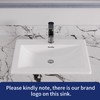 DeerValley 21"x18" Drop-In Bathroom Sink Ceramic Rectangle Vessel Sink with