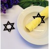 ACFENG Set of 12 Star of David Star Black Napkin