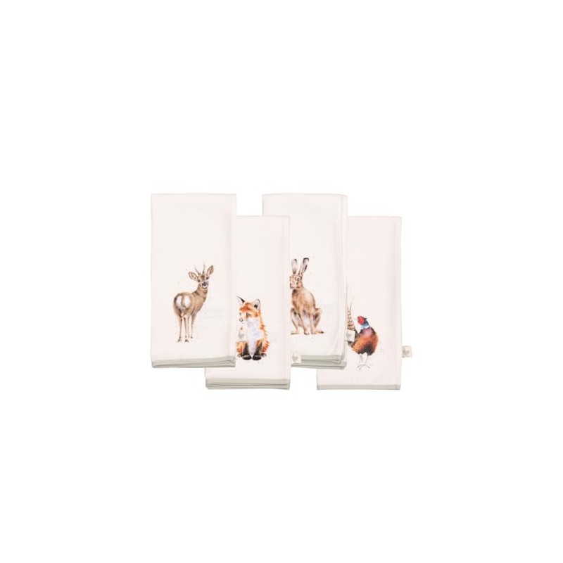 Wrendale Designs - Woodlanders' Set of Four Woodland Animal Fabric