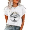Inber T Shirts for Women Crewneck Boho Flowers Wildflowers Graphic