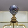 BALL Glitterbomb Blue Speckled 1" Ball Lamp Finial Nickel/Polishe -