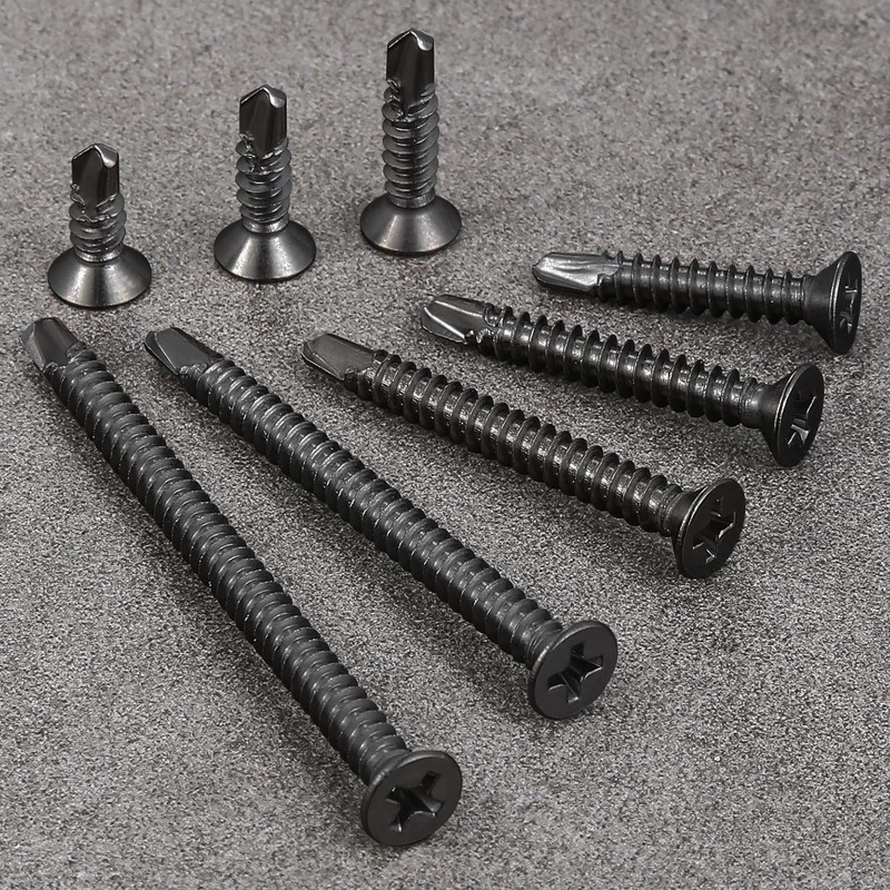 Wensilon（400pcs）#8×3/4”for Sheet Metal Self-Tapping Screws 410 Stainless Steel Flat Head