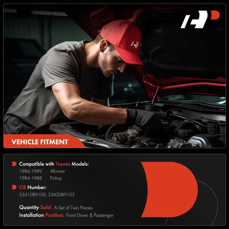 A-Premium Front Driver and Passenger Hood Hinges Compatible with Toyota