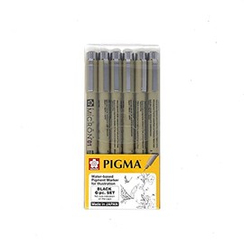 Sakura Set Pigma Micron Con 6 Color Negro