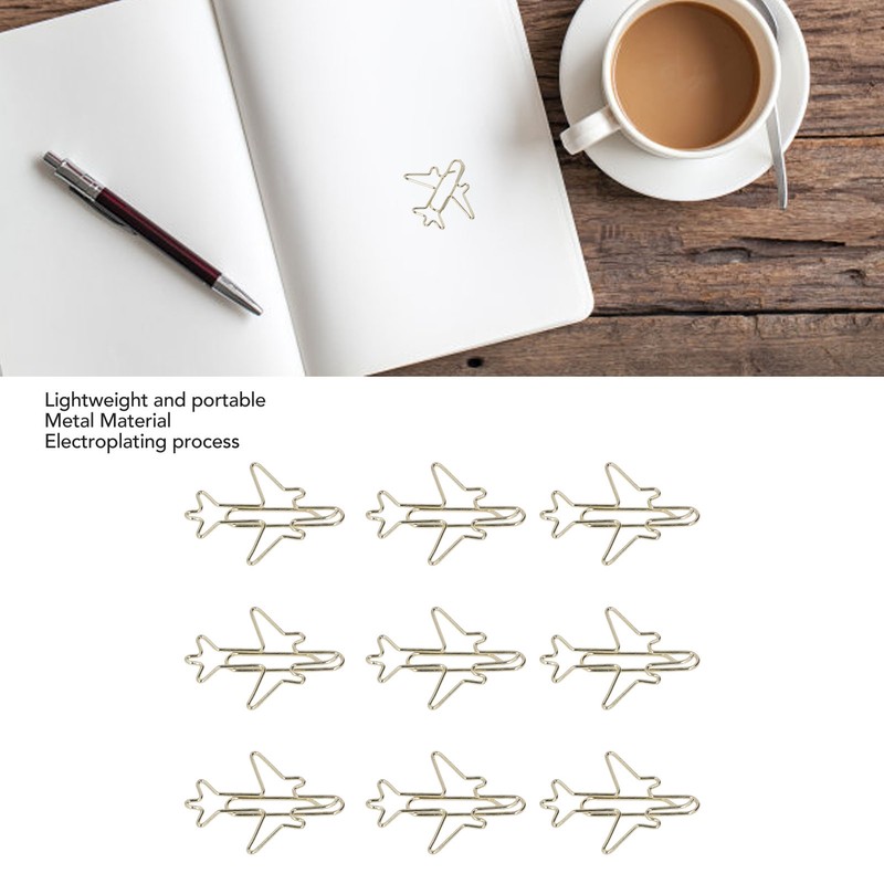 100Pcs Paper Clips Gold Cute Unique Shape Electroplating Process Lightweight