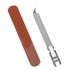HomeyEra- Lima de uñas de metal para uñas naturales, limas de uñas de acero inoxidable con punta afilada