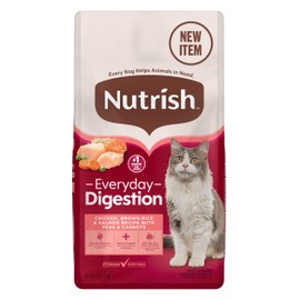 Nutrish™ Everyday Digestion Chicken Brown Rice and Salmon Recipe with Peas and Carrots Dry Cat Food, 3 lb. Bag, 4 Count