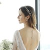 Uongeod Brautschmuck mit Kristallperlen, Bohemian-Stil, Kopfschmuck mit Blättern, Ranken, Blume,
