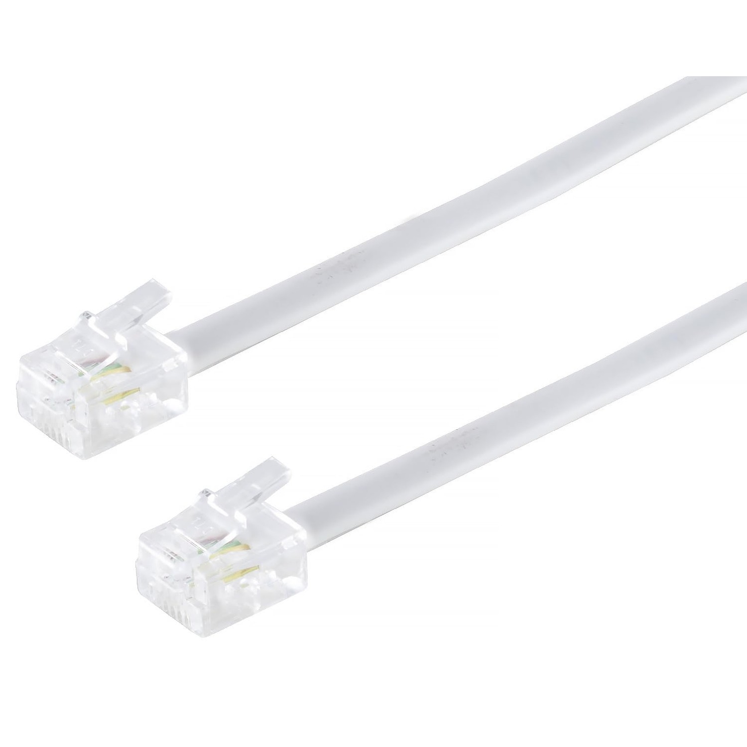 Telephone Cable RJ11 6/4 Male to RJ11 6/4 Male Flat Cable 4-Core ...