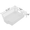 Saedy Stackable Plastic Storage Baskets, White Basket Tray, 6-Pack