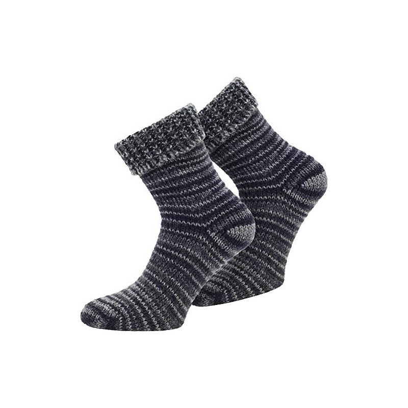 normani Scandinavian Style Wool Socks Hand-Knitted Look, With Cuff For