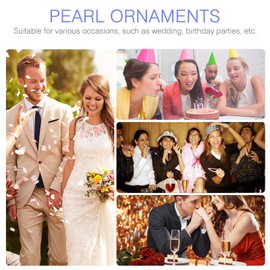 Beavorty Bead Pendants, Pack of 125 Floating Beads, Without Hole, Bead Beads, Vase Filler Centrepieces, Round Faux Pearls for Home, Wedding, Table Decoration, Purple Vase Filler