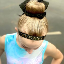 FROG SAC 4 Gymnastics Headbands for Girls, Adjustable No Slip Stretch Elastic Sport Head Band for Kids, Thin Fabric Hair Accessories
